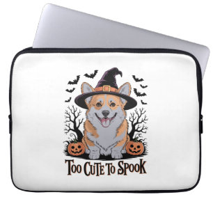 Süßer Halloween-Corgi mit Hexenhut Laptopschutzhülle