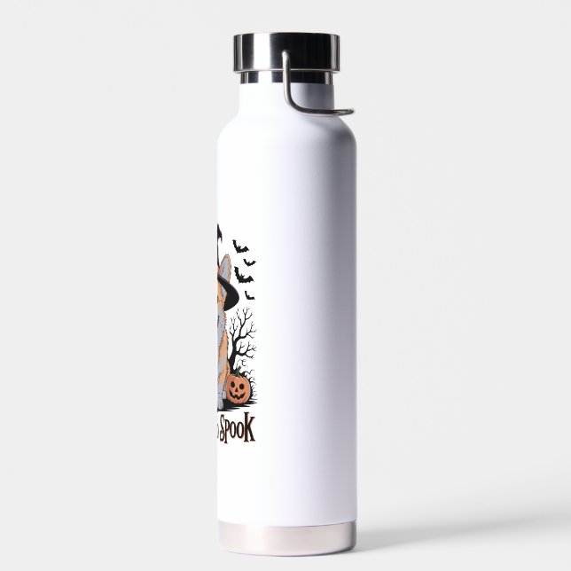 Süßer Halloween-Corgi mit Hexenhut Trinkflasche (Links)