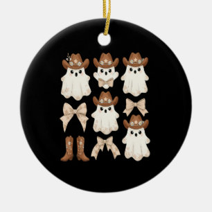 Süßer Halloween-Cowboy-Geist Keramik Ornament