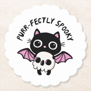 Süßer Halloween-Fledermaus-Kater - Purr-fekt gruse Untersetzer
