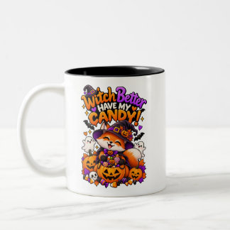 Süßer Halloween-Fuchs-Becher 'Hexe, ich will meine Zweifarbige Tasse