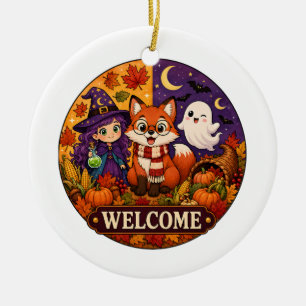 Süßer Halloween Fuchs Hexe Geist Herbst Herbst Wil Keramik Ornament