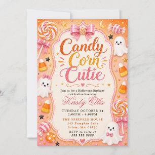 Süßer Halloween-Geburtstag mit Candy Corn Einladung