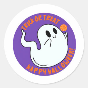 Süßer Halloween-Geist-Aufkleber – Süßes oder Saure Runder Aufkleber