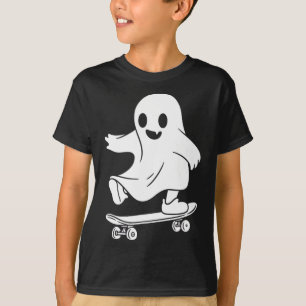 Süßer Halloween-Geist beim Skateboardfahren Lustig T-Shirt