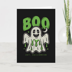 Süßer Halloween-Geist BOO-Schleim Karte