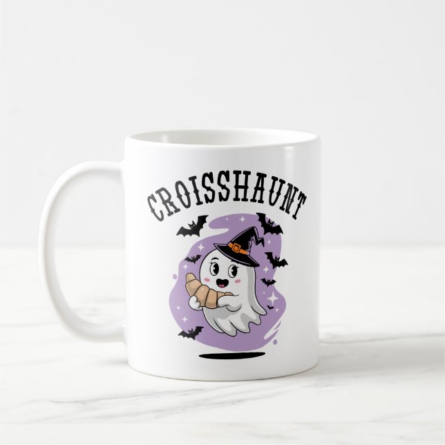 Süßer Halloween-Geist-Croissant-Spuk Kaffeetasse (Links)