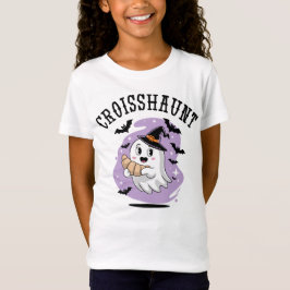 Süßer Halloween-Geist-Croissant-Spuk T-Shirt