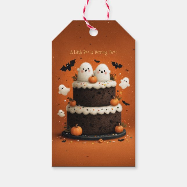 Süßer Halloween-Geist, ein kleines Buh  Geschenkanhänger (Vorderseite)