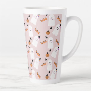 Süßer Halloween-Geist Ghul Orange Pink Konfetti Milchtasse