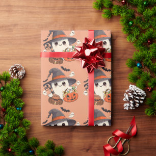 Süßer Halloween-Geist im Kawaii-Stil Geschenkpapier