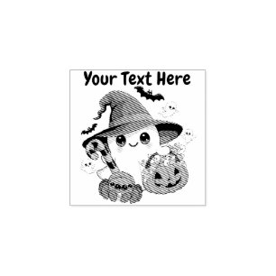 Süßer Halloween-Geist im Kawaii-Stil Gummistempel