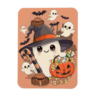 Süßer Halloween-Geist im Kawaii-Stil Magnet