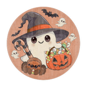 Süßer Halloween-Geist im Kawaii-Stil Schneidebrett