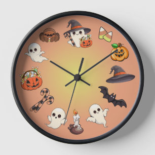 Süßer Halloween-Geist im Kawaii-Stil Uhr