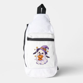 Süßer Halloween-Geist mit Kürbis Crossbody Bag