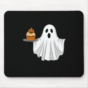 Süßer Halloween-Geist mit Kürbis-Cupcake-Tasche Mousepad