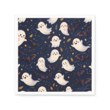Süßer Halloween-Geist und Navyblau-Fledermaus-Nach