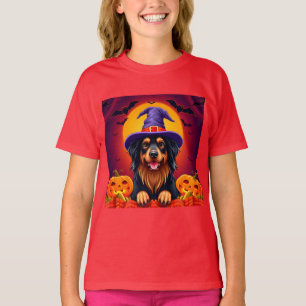 Süßer Halloween-Hund-Kürbis-Party-Stil T-Shirt