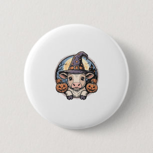Süßer Halloween-Kalbs-Henkerhut Vintage-Stich De Button
