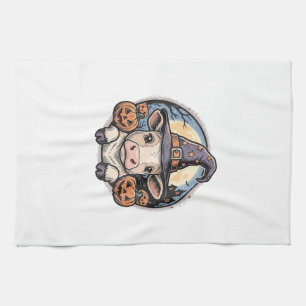 Süßer Halloween-Kalbs-Henkerhut Vintage-Stich De Geschirrtuch