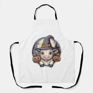 Süßer Halloween-Kalbs-Hexenhut Vintage-Stich De Schürze