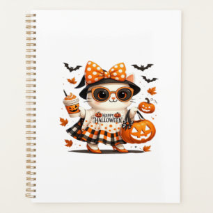 Süßer Halloween-Kater � Kawaii Hexen-Kätzchen mit Planer