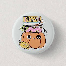Süßer Halloween-Kürbis-Buchliebhaber Button