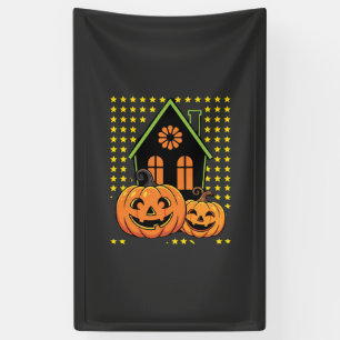 Süßer Halloween-Kürbis Geisterhaus Stern Banner