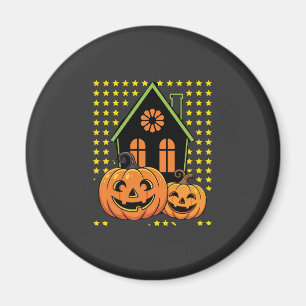 Süßer Halloween-Kürbis Geisterhaus Stern Magnet