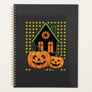Süßer Halloween-Kürbis Geisterhaus Stern Planer