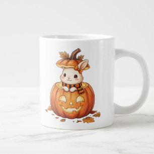 Süßer Halloween-Kürbis-Hase - Gemütlicher Herbstka Jumbo-Tasse