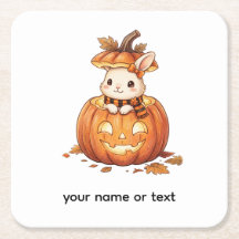 Süßer Halloween-Kürbis-Hase - Gemütlicher Herbstka
