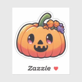 Süßer Halloween-Kürbis - Kawaii Jack-o'-Lantern Aufkleber