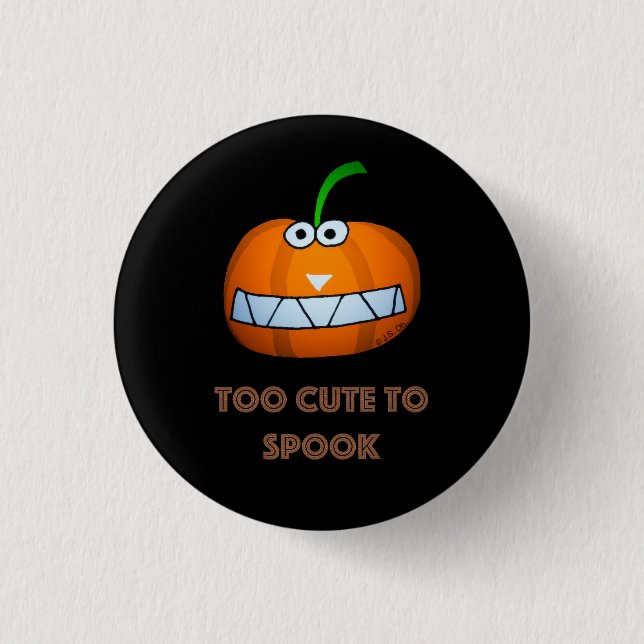 süßer Halloween-Kürbis mit lustigem Gesicht Button (Vorderseite)