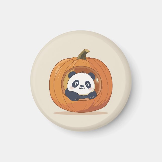 Süßer Halloween-Kürbis-Panda Magnet (Vorne)