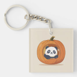 Süßer Halloween-Kürbis-Panda Schlüsselanhänger