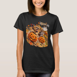 Süßer Halloween-Kürbis-Rennen Hund Katze  T-Shirt