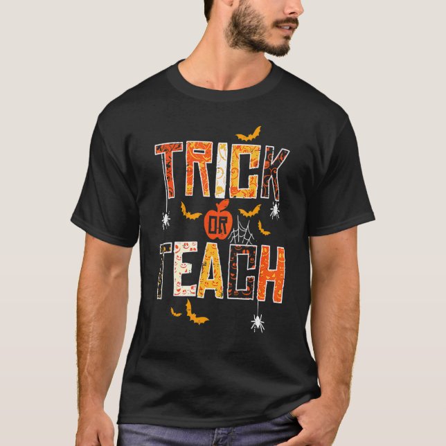 Süßer Halloween-Lehrer Streich oder Lehre Männer F T-Shirt (Vorderseite)
