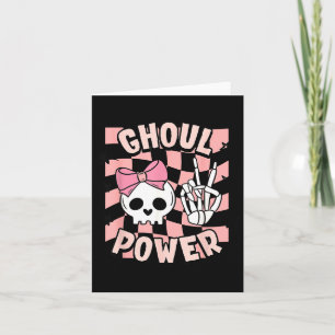 Süßer Halloween lustiger Mädchen Ghoul Power Pinke Karte
