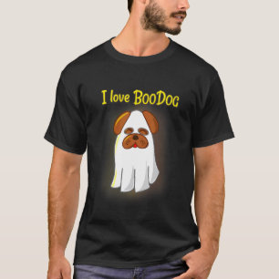 Süßer Halloween-Mops im Geisterkostüm T-Shirt