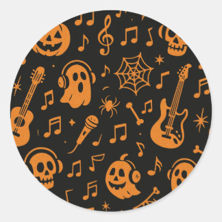süßer Halloween-Musik-Aufkleber Runder Aufkleber