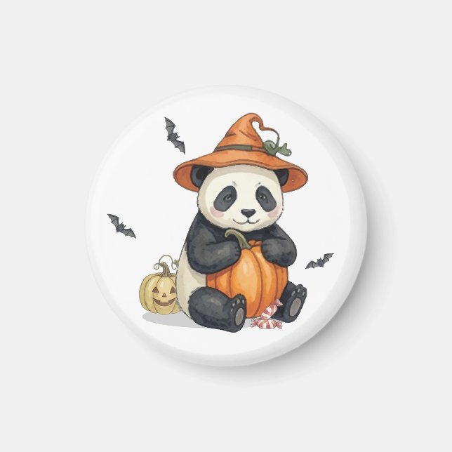 Süßer Halloween-Panda-Kürbis-Magnet Magnet (Vorne)