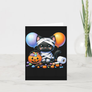 Süßer Halloween-Schwarzer-Katze-Kürbis-Süßes-oder- Karte