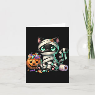 Süßer Halloween-Schwarzer-Katze-Kürbis-Süßes-oder- Karte