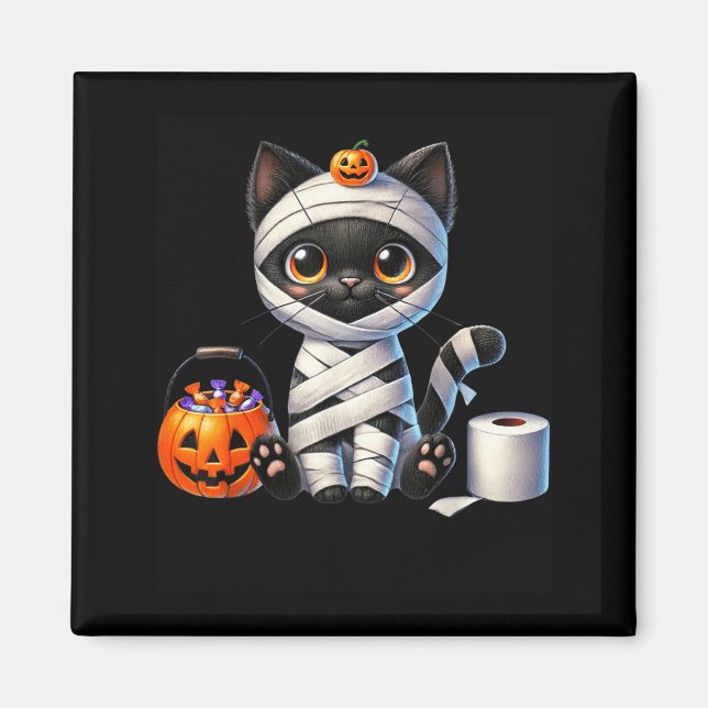 Süßer Halloween-Schwarzer-Katze-Kürbis-Süßes-oder- Magnet (Vorne)