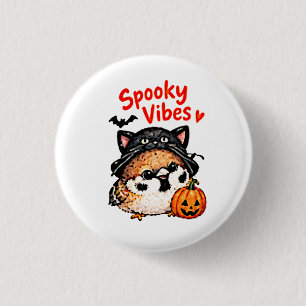 Süßer Halloween-Spatz Chibi Manga Anime Cartoon Button