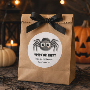 Süßer Halloween-Spinnen-Aufkleber – Süßes oder Sau Runder Aufkleber