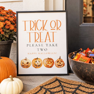 Süßer Halloween-Süßigkeiten-Ständer für die Verand Poster
