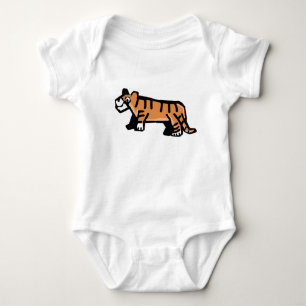 Süßer handgezeichneter Cartoon-Tiger Baby Strampler